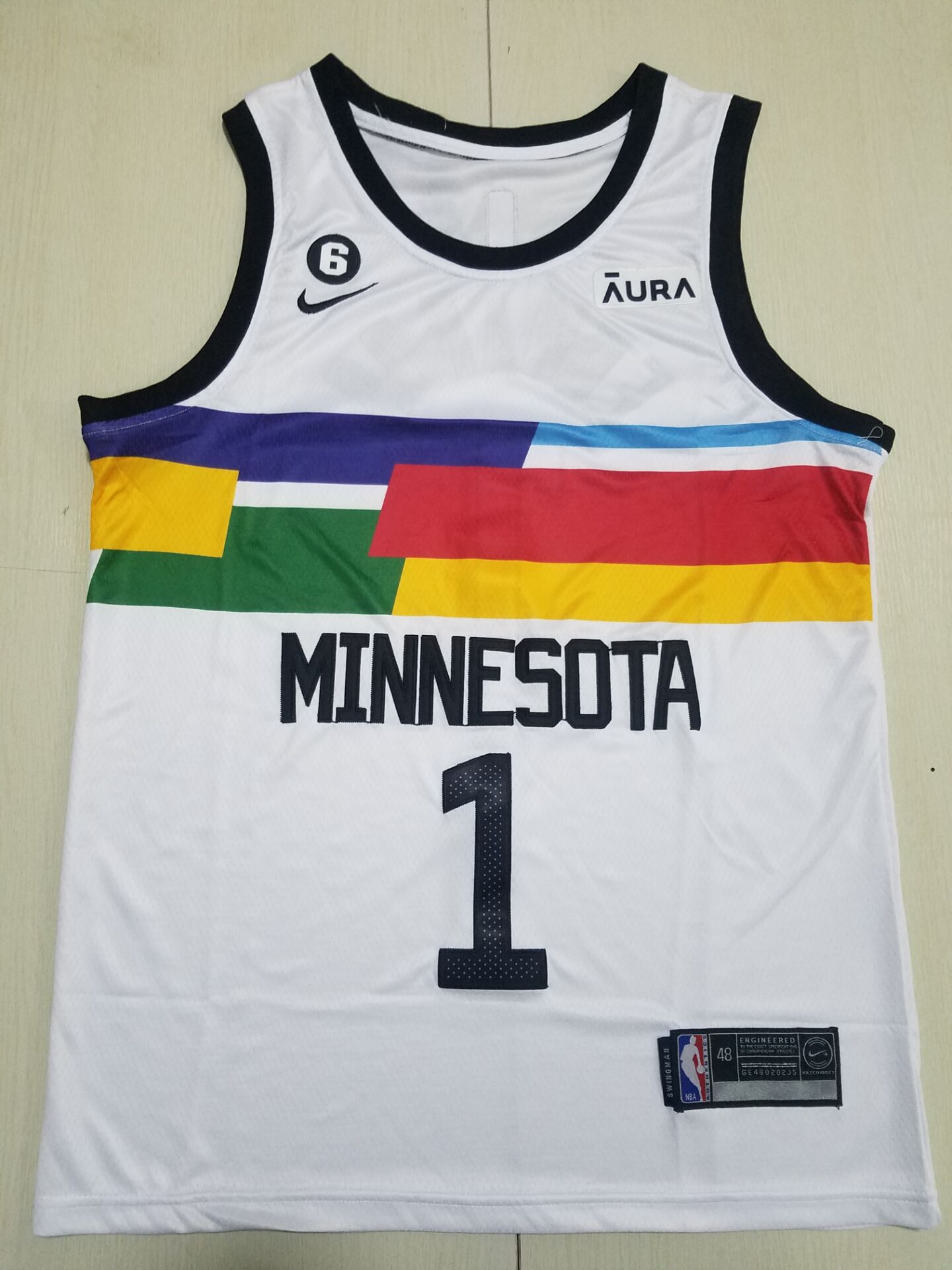 Men Minnesota Timberwolves #1 Anthony Edwards Nike White City Edition 2022 NBA Jersey->youth nba jersey->Youth Jersey